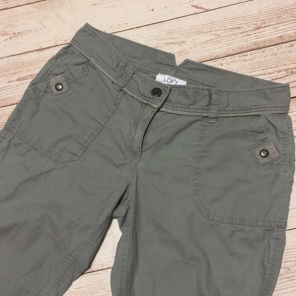LOFT Relaxed Fit Marissa Utility Pants Sage Green - Picture 5 of 8